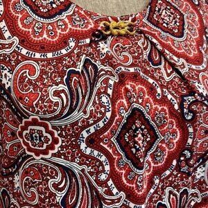 Studio Works Red Short Ruffle Sleeve Top Medium​​​